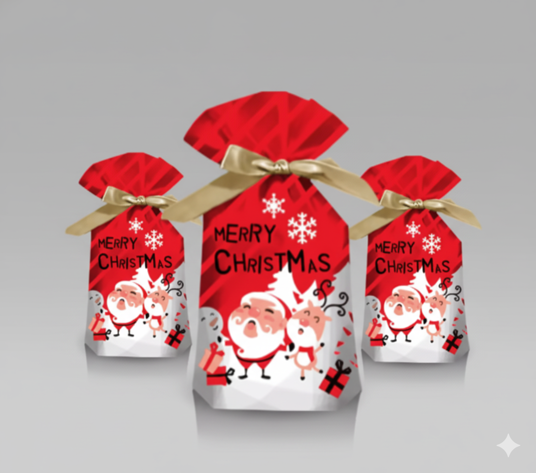 Reusable 50-Piece Fast Wrapping Drawstring bags— No Tape