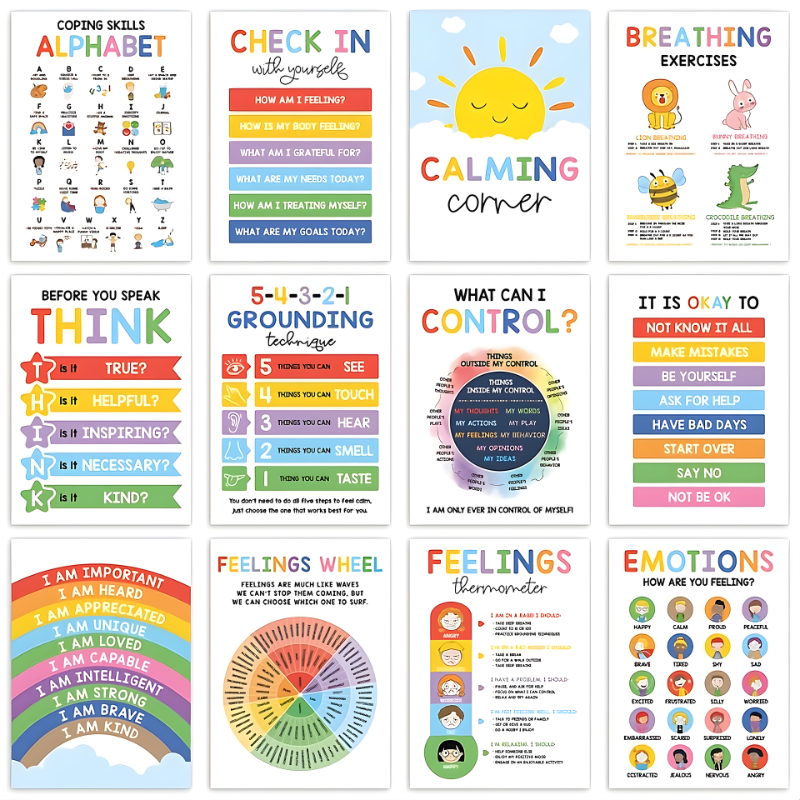 Calming Posters Set - 12 Pack