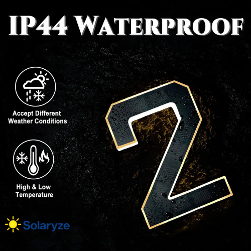 Bright Solar House Numbers