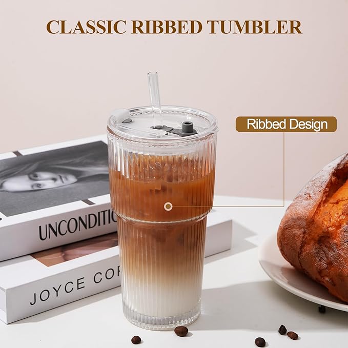 Luzelane - 20oz Elegant Ribbed Glass Tumber