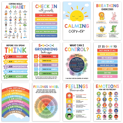 Calming Posters Set - 12 Pack