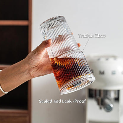 Luzelane - 20oz Elegant Ribbed Glass Tumber