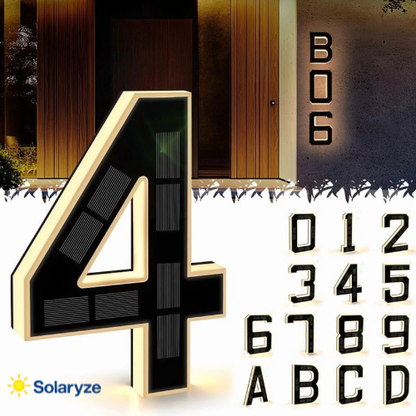 Bright Solar House Numbers